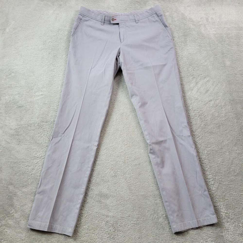 Brax Evans Pants Mens 34X34 Gray Golf Stretch Flat Front Preppy Career Casual